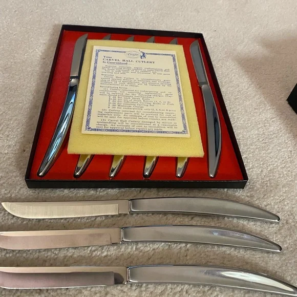 Vintage (but never used) Set of Six Stainless Steel Steak Knives - Picture 2 of 8